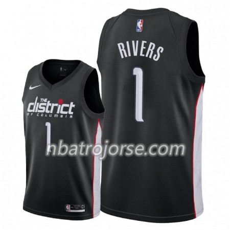 Män Washington Wizards Tröja Austin Rivers 1 2018-19 Nike City Edition Svart Swingman